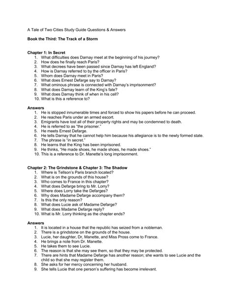 A Tale of Two Cities: Study Guide .